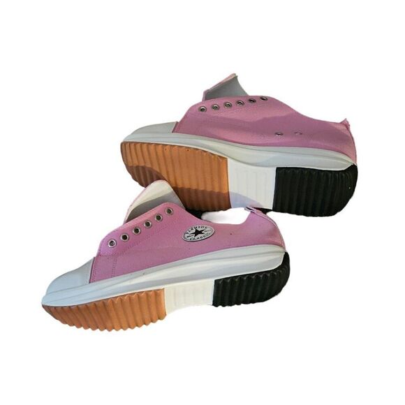 NWOT FASHION-KING OF FOREST-PINK CANVAS LACEUP-PLATFORM SNEAKERS SZ9.5 - Picture 2 of 10